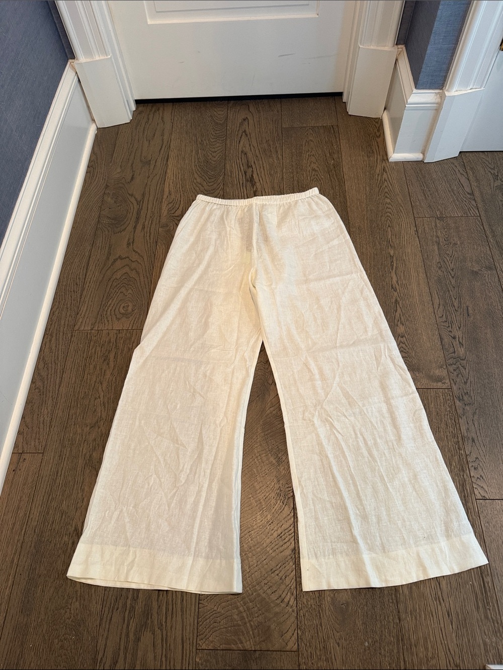 Tuckernuck Cream Wide-Leg Linen Trousers